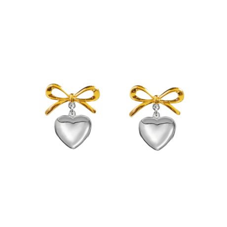 Heart bow earrings