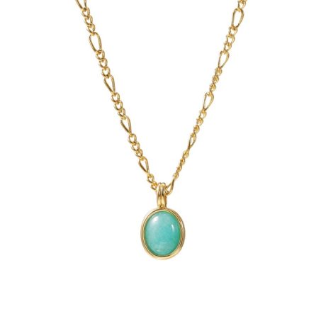 Natural Amazonite Necklace Women's Light Luxury High-end Design Fashion Temperament Green Aventurine Clavicle Necklace