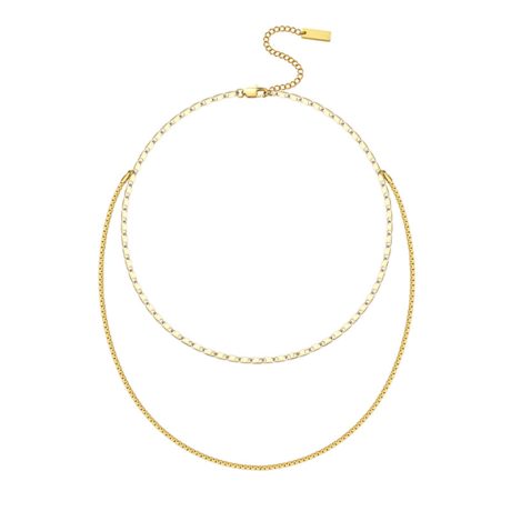 Double-layered necklace light luxury high-end design personality simple retro chain clavicle chain necklace