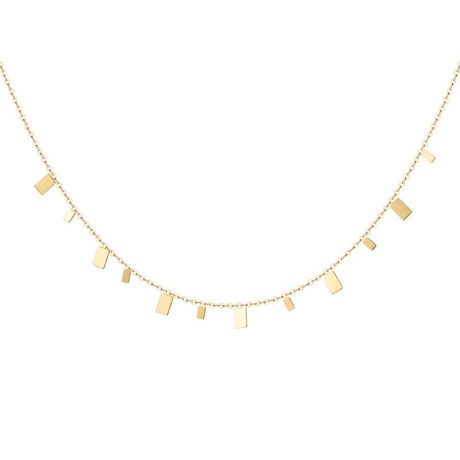 Simple temperament all-match super shiny water drop square piece stacking necklace advanced design tassel clavicle chain