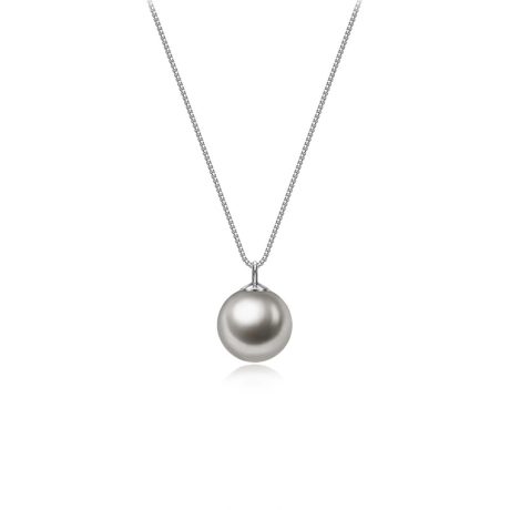 Silver-gray pearl necklace for women light luxury niche design versatile sweater chain