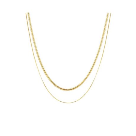 Double-layer snake bone chain necklace for women light luxury high-end design fashion temperament stacked clavicle chain necklace
