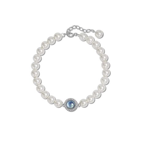 Aquamarine Natural Freshwater Pearl Bracelet